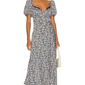 ASTR THE LABEL SYLVIE DRES IN NAVY DITSY